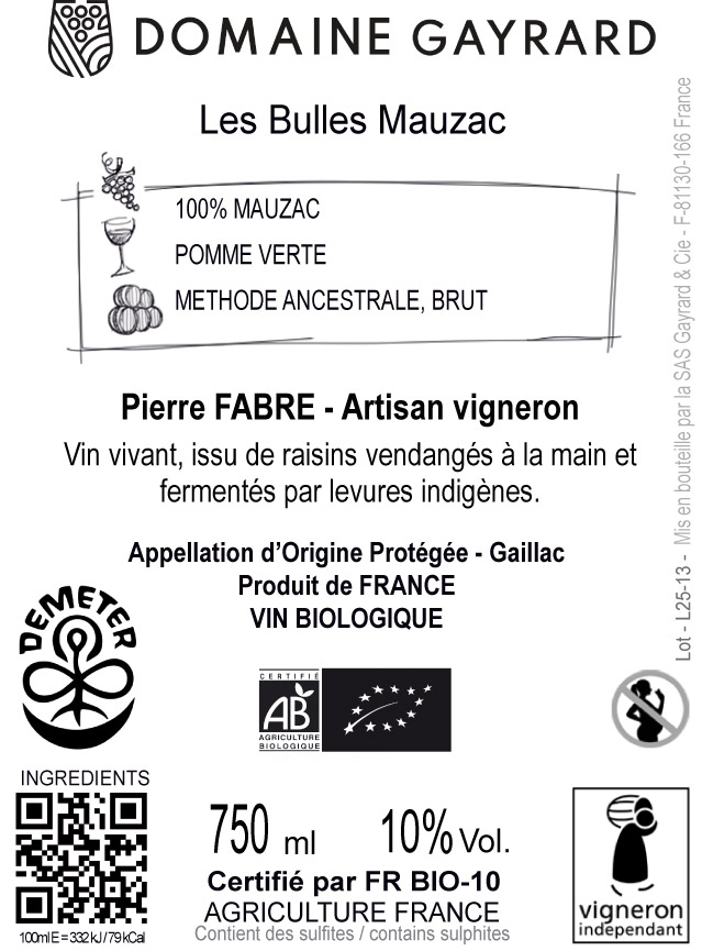 Contre étiquette - Les Bulles Mauzac - Domaine Gayrard